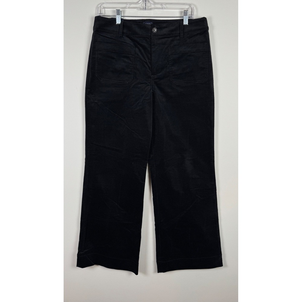 J.Crew Lizzie Pant Black Corduroy Wide Leg High Rise Patch Pocket Size 30, NWT